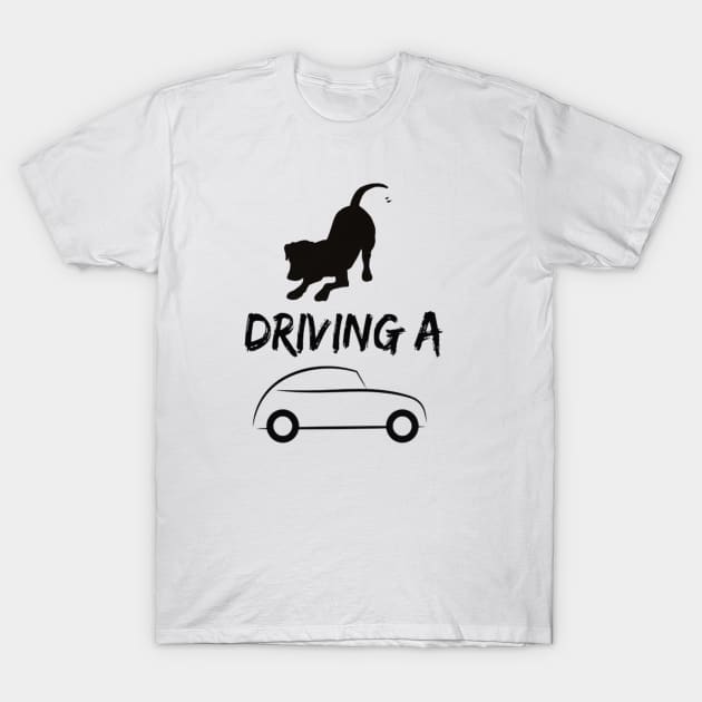 Dog Driving a Car T-Shirt by KidzyAtrt